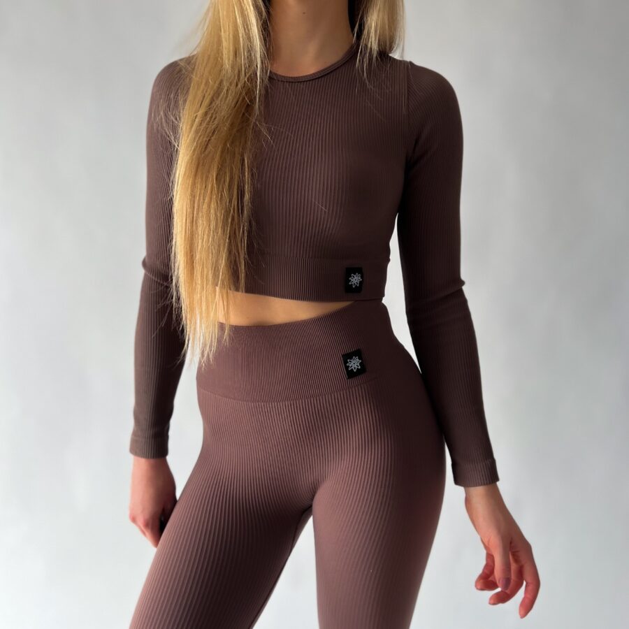 Seamless Longsleeve Top - coffee – Bild 2