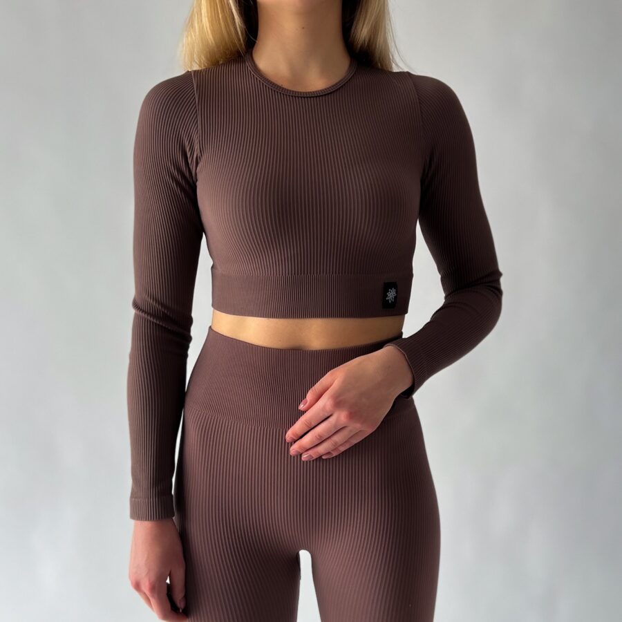 Seamless Longsleeve Top - coffee – Bild 3